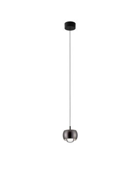 Nova Luce Conga - lampe suspendue - Ø 9,6 x 140 cm - 13W LED inclus - noir chromé