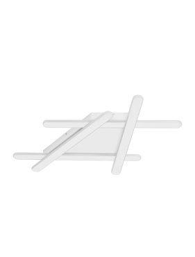 Nova Luce Willow - plafonnier - 75 x 59 x 5,6 cm - 60W LED dimmable inclus - blanc sable