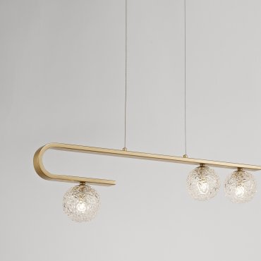 Nova Luce Mirano - lampe suspendue - 80 x 10 x 180 cm - laiton doré et transparent