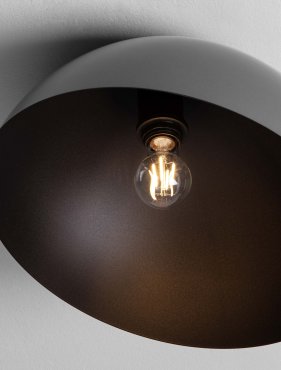Nova Luce Onia - plafonnier - Ø 40 x 25 cm - métallique et noir sablé