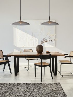 Nova Luce Polifemo - lampe suspendue - Ø 40 x 140  cm - 12W LED inclus - verre fumé et noir sablé