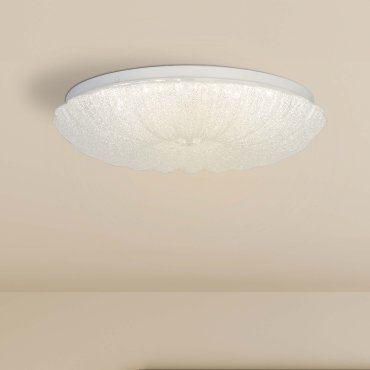 Searchlight Pandora - plafonnier - Ø 33 x 9 cm - 18W LED dimmable inclus - chrome et transparent