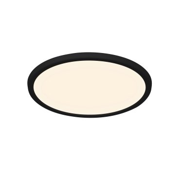 Nordlux Oja - plafonnier - Ø 29,4 x 2,3 cm - 15W LED inclus (3000K/4000K) - IP54 - noir