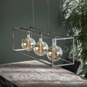 MODÈLE D’EXPOSITION - Vico Giant Square - lampe suspendue 3L - 125 x 30 x 150 cm - argent