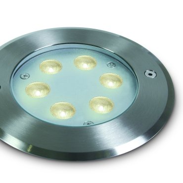 ONE Light LED Underwater Range - spot LED sous-marin - Ø 150 mm, Ø 140 mm encastrable - 6W LED dimmable inclus - IP68 - laiton brossé - couleur de lumière blanc chaud
