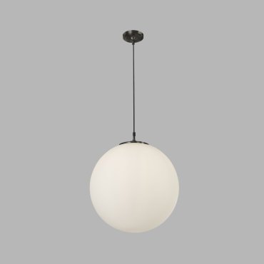 Searchlight Atom - lampe suspendue - Ø 30 x 120 cm - opale mat et noir mat