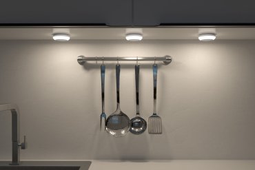 Calex Spot on Pucklights - set de 3 pucklights à piles avec télécommande - Ø 7,8 x 3,8 cm - blanc
