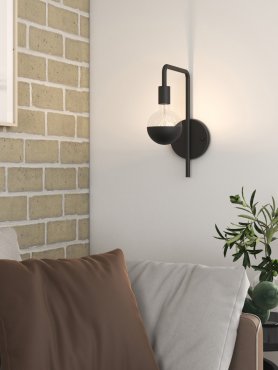 Calex U-Line - applique murale avec interrupteur - 25 x 15 cm - noir