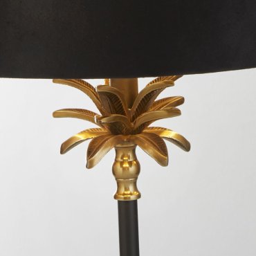 Searchlight Palm - lampe à poser - Ø 40 x 65 cm - laiton antique, noir et or