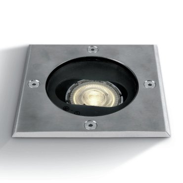 MODÈLE D’EXPOSITION - ONE Light GU10 Inground Adjustable Range - projecteur de sol extérieur - 120 x 120 mm, Ø 115 mm encastré - IP67 - acier inoxydable