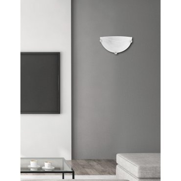 Nova Luce Giorno - applique murale - 30 x 7,5 x 16 cm - albâtre et chrome
