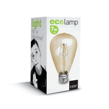 ONE Light Ampoule LED rétro - Ø 6,4 x 14,5 cm - E27 - 7W dimmable - 2200K - ambre