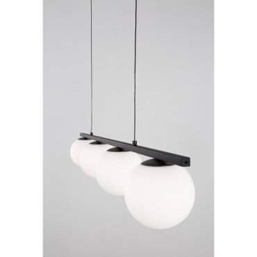 Nova Luce Joline - lampe suspendue - 72 x 12,5 x 120 cm - 32W LED inclus - noir sable et blanc opale