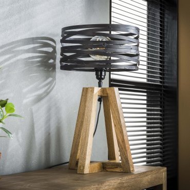 MODÈLE D’EXPOSITION - Vico Twisted Wood - lampe à poser - Ø 29 x 50 cm - gris ardoise