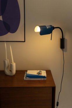 Faro Martinica S - applique murale avec interrupteur - 47,2 x 8 cm - noire et bleue