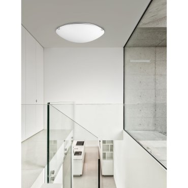 Nova Luce Anco - plafonnier - Ø 40 x 9,5 cm - blanc et chrome