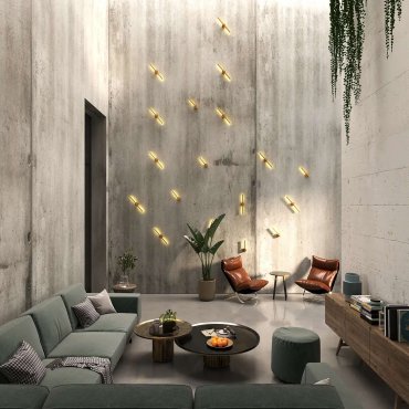 Maxlight Merano - applique murale - 8 x 8 x 45 cm - 10W LED inclus - or