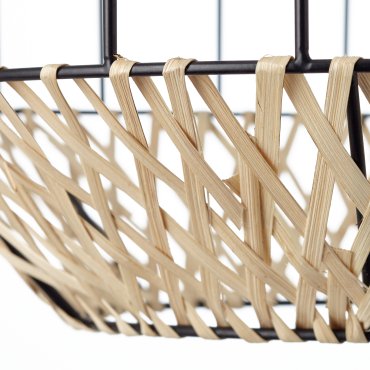 Brilliant Templo - lampe suspendue - Ø 37 x 153 cm - noir et marron clair