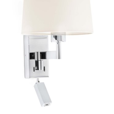 Faro Artis - applique murale avec interrupteur - 21,5 x 19 x 16 cm - 1W LED inclus - blanc et chrome