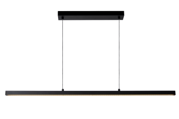 Lucide Sigma - lampe suspendue - 118,5 cm x 8,2 cm x 150 cm - 30W LED dimmable inclus - Noir