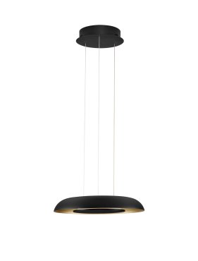 Nova Luce Epos - lampe suspendue - Ø 40 x 145 cm - 24W dimmable LED inclus - noir sablé et or brossé