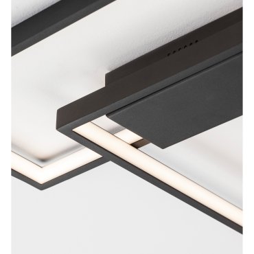 Nova Luce Porto - plafonnier - 45 x 45 x 4 cm - 30W LED dimmable inclus - noir sable
