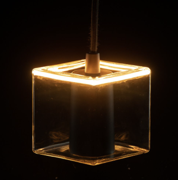 Segula ampoule LED - Floating Cube Inside - 12,5 x 12,5 x 9 cm - E27 - 4,5W dimmable - 2200K - transparent
