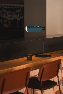 Faro Martinica - lampe de table - 38,6 x 53 x 24 cm - noire et bleu