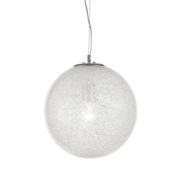 Nova Luce Frozen - lampe suspendue - Ø 40 x 120 cm - transparent et chromé