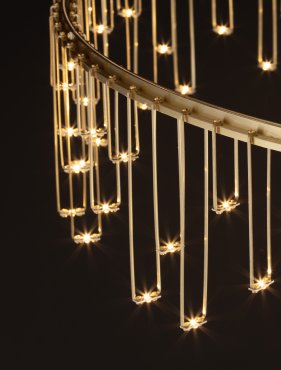 Nova Luce Stellar - lampe suspendue - Ø 100 x 150 cm - 36W dimmable LED inclus - doré
