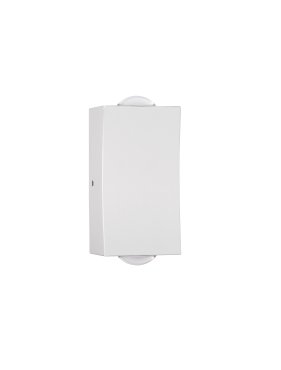 Nova Luce Dewei - applique murale extérieure - 5 x 9 x 4 cm - 2x 2W LED inclus - IP54 - blanc sablé