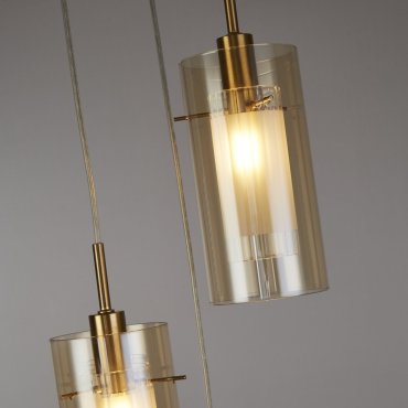 Searchlight Duo III - lampe suspendue - Ø 26 x 120 cm - bronze et champagne