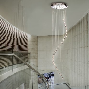 Searchlight Hallway - lampe suspendue - Ø 30 x 180 cm - chrome et transparent