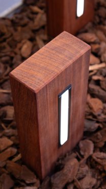Roi Du Luminaire Padouk Line XS - borne jardin - 4 × 8,8 × 20 cm + pied 15 cm - 1W dimmable LED inclus - IP65 - padouk