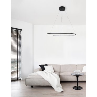 Nova Luce Breda - lampe suspendue - Ø 70 x 200 cm - 30W LED inclus - noir sable