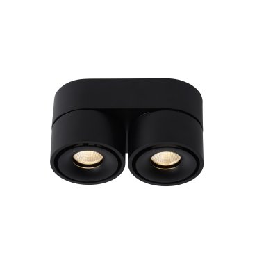 Lucide Yumiko - spot en saillie 2L - 16,1 x 7,8 x 8,2 cm - 2 x 8W LED dimmable inclus - noir