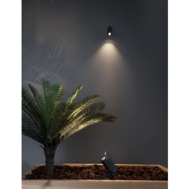 Nova Luce Inside - spot de sol sur piquet - 24 cm - 7W LED inclus - IP65 - noir