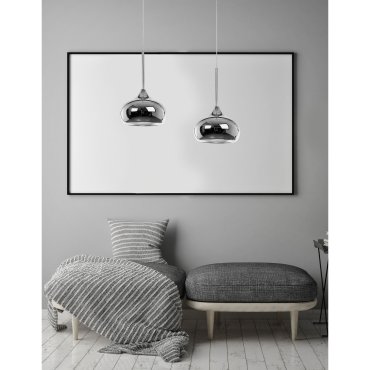 Nova Luce Cioto - lampe suspendue - Ø 20 x 130 cm - chrome et blanc