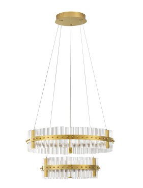 Nova Luce Kezo - lampe suspendue - Ø 60 x 140 cm - 67W dimmable LED inclus - or