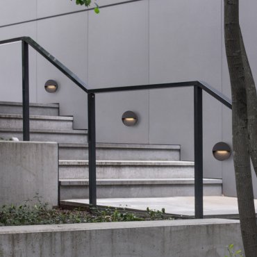 Nova Luce Arne - applique murale extérieure - Ø 12 x 2,9 cm - 2W LED inclus - IP54 - anthracite foncé