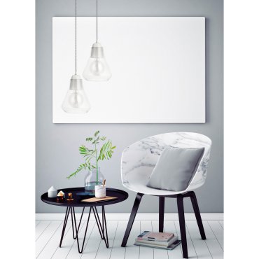Nova Luce Marmol - lampe suspendue - Ø 30 x 120 cm - transparent et blanc