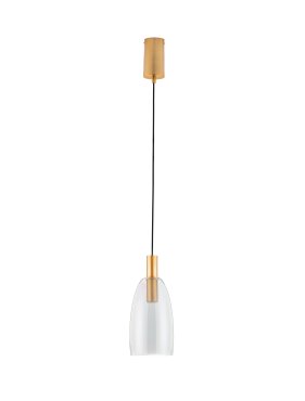 Nova Luce Imatia - lampe suspendue - Ø 14,5 x 215 cm - 7W LED inclus - laiton doré et verre fumé