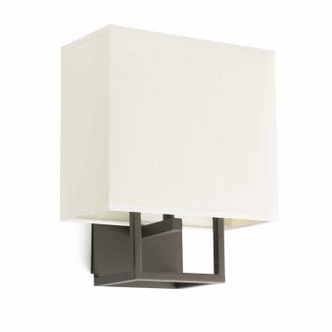 Faro Vesper - applique murale avec interrupteur - 22 x 15 x 26,5 cm - brun et beige
