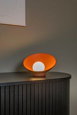 Lucide Raynell - lampe à poser - 23,5 x 26,2 x 15,3 cm - 6W LED dimmable inclus - terracotta
