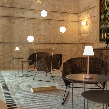 New Garden Bruna - lampadaire - 50 x 15 x 163 cm - 3 x 0,5W LED inclus - IP44 - blanc