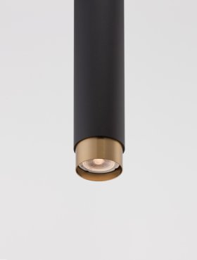 Nova Luce Pogno - lampe suspendue - Ø 5,9 x 150 cm - noir et or