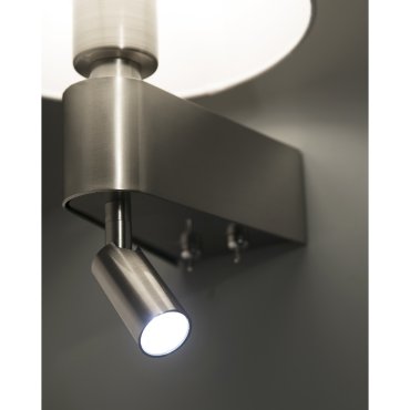 Faro Room - applique murale avec interrupteur - 20 x 22,5 x 29 cm - blanc et nickel satiné