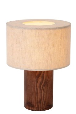 Lucide Tachina - lampe à poser - Ø 15 x 20,5 cm - bois