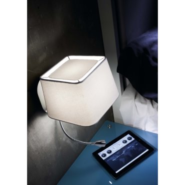 Faro Sweet - applique murale avec interrupteur - 20 x 24,5 x 45 cm - 1W LED inclus - blanc mat
