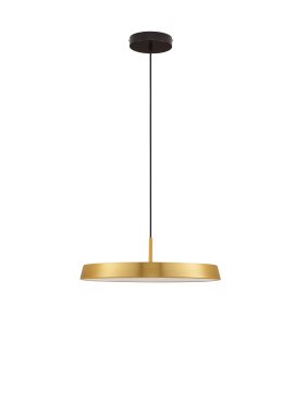 Nova Luce Vetro - lampe suspendue - Ø 50 x 130 cm - 37W LED inclus - or satiné et noir